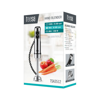 TSA3512 . Ραβδομπλέντερ 1200W Teesa ασημί