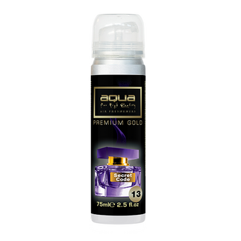10-807/AQ ΑΡΩΜΑΤΙΚΟ ΑΥΤΟΚΙΝΗΤΟΥ ΣΕ ΣΠΡΕΙ (SPRAY)  ΜΕ ΑΡΩΜΑ SECRET CODE PREMIUM GOLD SERIES 75ml AQUA - 1 TEM.