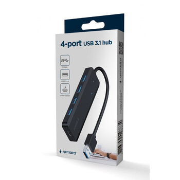 GEMBIRD 4-PORT USB 3.1 (Gen 1) HUB BLACK