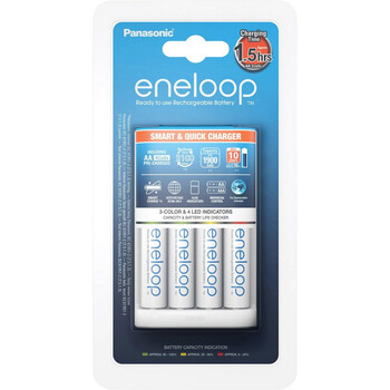 Φορτιστής Μπαταριών Panasonic Eneloop BQ-CC55E Smart & Quick για AA/AAA με 4 ΑΑ μπαταρίες