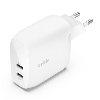 Belkin WCB010vfWH BoostCharge Pro Dual USB-C® Wall Charger with PPS 60W