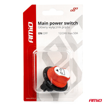 03025/AM ΔΙΑΚΟΠΤΗΣ POWER-OFF ΜΠΑΤΑΡΙΑΣ 12-32V 50A 29mm 3 ΛΕΙΤΟΥΡΓΙΩΝ AMIO - 1 ΤΕΜ.