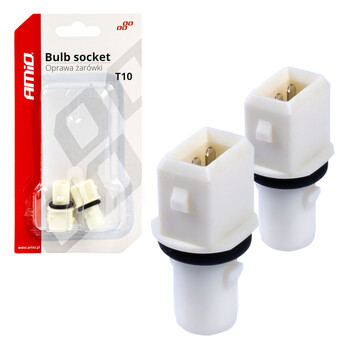03047/AM ΦΙΣΑ/ΠΡΙΖΑ 12/24V 2 ΕΠΑΦΩΝ ΓΙΑ ΛΑΜΠΕΣ T10 /W5W/ W3W /W16W ΧΩΡΙΣ ΚΑΛΩΔΙΟ AMIO - 2 ΤΕΜ.