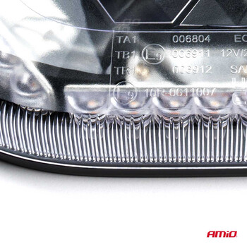 03336/AM ΦΑΡΟΣ/ΜΠΑΡΑ MINI 12/24V 48SMD LED ΠΟΡΤΟΚΑΛΙ ΜΕ ΦΙΣ ΑΝΑΠΤΗΡΑ & ΜΑΓΝΗΤΙΚΗ ΒΑΣΗ 328x186x50mm ΑΜΙΟ - 1 ΤΕΜ.