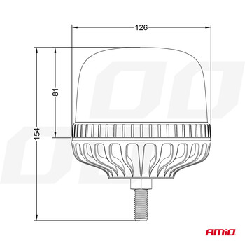 03339/AM ΦΑΡΟΣ DIAMONT W25SB ΜΕ ΛΕΥΚΟ ΚΑΠΑΚΙ 12/24V 24xSMD LED ΠΟΡΤΟΚΑΛΙ ΒΙΔΩΤΟΣ 154x126mm ΑΜΙΟ - 1 ΤΕΜ.