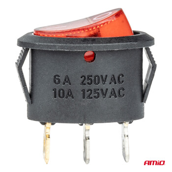 03612/AM ΔΙΑΚΟΠΤΗΣ ON/OFF 3 ΕΠΑΦΩΝ 12V 230A ΟΒΑΛ ΚΟΚΚΙΝΟΣ ΦΩΤΙΣΜΟΣ ΑΜΙΟ - 1 ΤΕΜ.
