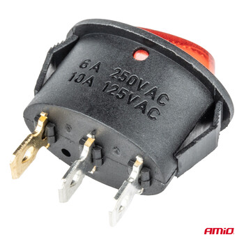 03612/AM ΔΙΑΚΟΠΤΗΣ ON/OFF 3 ΕΠΑΦΩΝ 12V 230A ΟΒΑΛ ΚΟΚΚΙΝΟΣ ΦΩΤΙΣΜΟΣ ΑΜΙΟ - 1 ΤΕΜ.