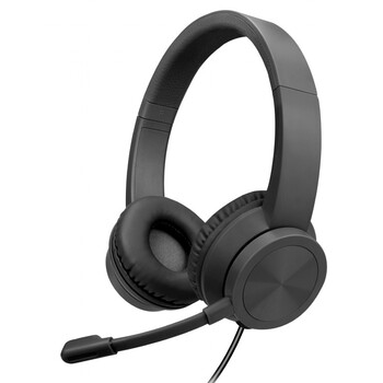 LAMTECH USB STEREO HEADPHONE WITH MIC NOISE CANCELLING BLACK