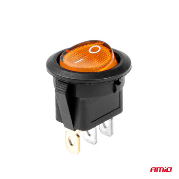 03085/AM ΔΙΑΚΟΠΤΗΣ ON/OFF 3 ΕΠΑΦΩΝ 12/24V 20A ΣΤΡΟΓΓΥΛΟΣ ΜΕ ΚΙΤΡΙΝΟ ΦΩΤΙΣΜΟ  ΑΜΙΟ - 1 ΤΕΜ.