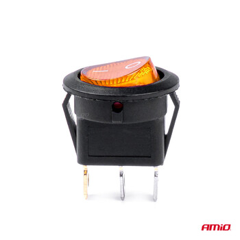 03085/AM ΔΙΑΚΟΠΤΗΣ ON/OFF 3 ΕΠΑΦΩΝ 12/24V 20A ΣΤΡΟΓΓΥΛΟΣ ΜΕ ΚΙΤΡΙΝΟ ΦΩΤΙΣΜΟ  ΑΜΙΟ - 1 ΤΕΜ.
