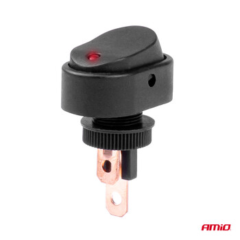 03089/AM ΔΙΑΚΟΠΤΗΣ ON/OFF 3 ΕΠΑΦΩΝ ΜΕ LED ΚΟΚΚΙΝΟ12/24V Φ12mm 30A ΜΕ ΣΠΕΙΡΩΜΑ ΟΒΑΛ ΑΜΙΟ - 1 ΤΕΜ.