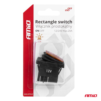 03091/AM ΔΙΑΚΟΠΤΗΣ ON/OFF 4 ΕΠΑΦΩΝ 20A 12/24V ΚΙΤΡΙΝΟΣ ΦΩΤΙΣΜΟΣ ΟΡΘΟΓΩΝΙΟΣ ΑΜΙΟ - 1 ΤΕΜ.