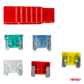 03377/AM ΑΣΦΑΛΕΙΕΣ MICRO ΜΕ ΕΡΓΑΛΕΙΟ ΑΦΑΙΡΕΣΗΣ LOW PROFILE ΚΑΡΤΕΛΑ (10A/15A/20A/25A/30A ) ΑΜΙΟ - 5 ΤΕΜ.