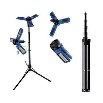 BORMANN Pro BPR6070 ΦΑΚΟΣ/ΛΑΜΠΑ ΕΡΓΑΣΙΑΣ ΕΠΑΝΑΦΟΡΤΙΖΟΜΕΝΟΣ LED 1200Lm, ΜΕ ΗΛΙΑΚΑ ΠΑΝΕΛ,ΑΠΟΣΠΩΜΕΝΟ ΤΡΙΠΟΔΟ ΣΤΗΡΙΞΗΣ & ΜΑΓ