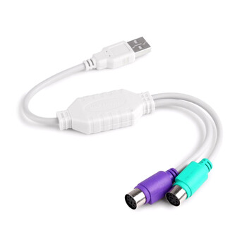 POWERTECH καλώδιο USB σε 2x PS2 θηλυκό CAB-U047, 0.20m, λευκό