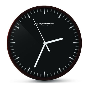 ESPERANZA ρολόι τοίχου Budapest EHC010K, 20cm, μαύρο-όψη ξύλου