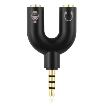 POWERTECH αντάπτορας 3.5mm σε 2x 3.5mm CAB-J043, μαύρο