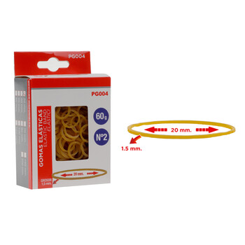 MP λαστιχάκια συσκευασίας PG004 σε κουτί, No2, 1.5x20mm, 60g