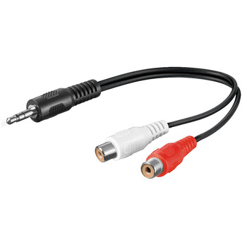 GOOBAY καλώδιο 3.5mm male σε 2x RCA female 50600, 0.2m, μαύρο GOOBAY καλώδιο 3.5mm male σε 2x RCA female 50600, 0.2m, μαύρο