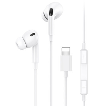 USAMS earphones με μικρόφωνο EP-41, Lightning, 10mm, 1.2m, λευκά