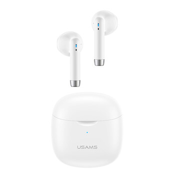 USAMS earphones IA04 με θήκη φόρτισης, True Wireless, λευκά