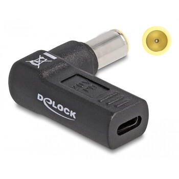 DELOCK αντάπτορας τροφοδοσίας 60012, USB-C σε IBM 7.9x5.5mm, 90°, μαύρος