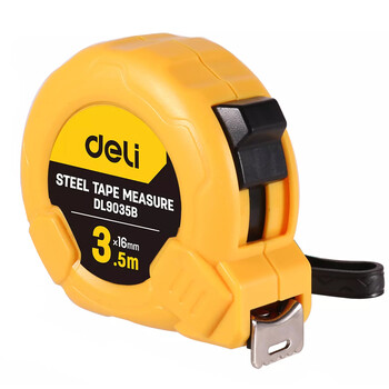 DELI μέτρο DL9035B, με κλείδωμα & clip ζώνης, 3.5m x 16mm