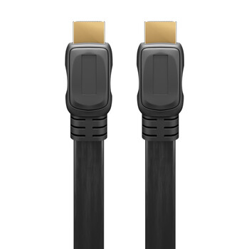 GOOBAY καλώδιο HDMI 2.0 61277, Ethernet, flat, 4K/60Hz 18Gbps, 1m, μαύρο