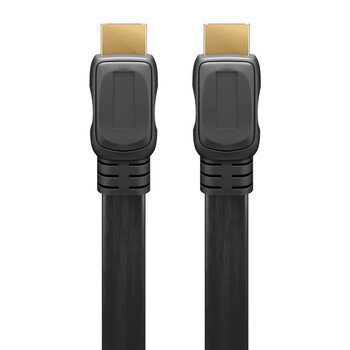 GOOBAY καλώδιο HDMI 2.0 61280, Ethernet, flat, 4K/60Hz 18Gbps, 3m, μαύρο