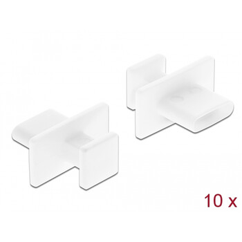 DELOCK κάλυμμα προστασίας για θύρα USB-C 64097 με λαβή, λευκό, 10τμχ