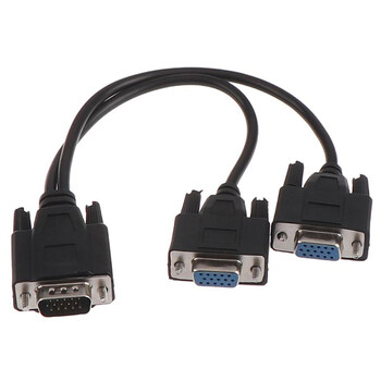 POWERTECH VGA splitter CAB-G039, αρσενικό σε 2x θηλυκό, HD, 0.20m, μαύρο