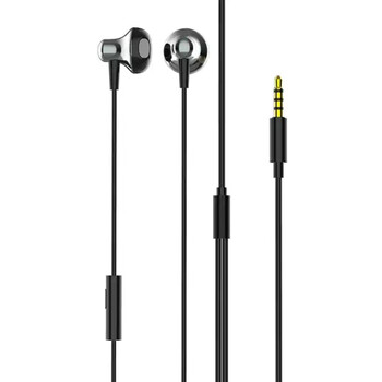 LDNIO earphones με μικρόφωνο HP08, 3.5mm, 1.2m, γκρι