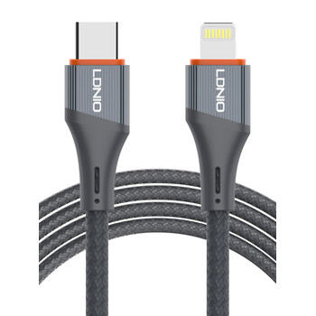 LDNIO καλώδιο Lightning σε USB-C LC631I, 30W PD, 1m, γκρι