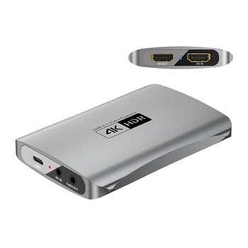 POWERTECH video capture CAB-H166, HDMI/USB-C σύνδεση, 4K/60Hz, γκρι