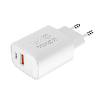 KM0855 . Φορτιστής USB A - USB C 30W με λειτουργία Power Delivery και Quick Charge Kruger&Matz GAN