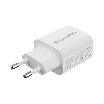 KM0855 . Φορτιστής USB A - USB C 30W με λειτουργία Power Delivery και Quick Charge Kruger&Matz GAN