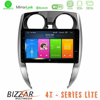 Bizzar 4t Series Nissan Note 2013-2018 4core Android12 2+32gb Navigation Multimedia Tablet 10 u-lvb-Ns0481