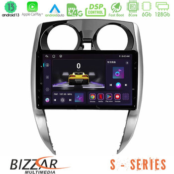 Bizzar s Series Nissan Note 2013-2018 8core Android13 6+128gb Navigation Multimedia Tablet 10 u-s-Ns0481