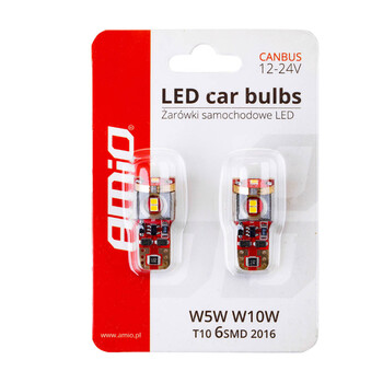 02802/AM T10 W5W 12/24V LED 6xSMD 2016 CAN-BUS ΛΕΥΚΟ ΑΜΙΟ - 2 ΤΕΜ.