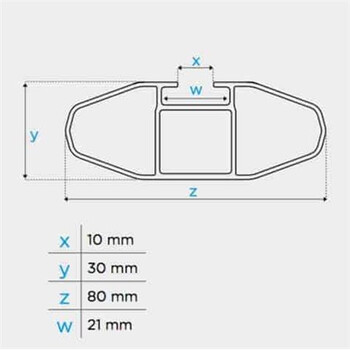 12920/MB ΜΠΑΡΕΣ ΟΡΟΦΗΣ ΑΛΟΥΜΙΝΙΟΥ BLADE M SILVER 118cm ΜΕ ΑΚΡΑ ALFA HIGH ΓΙΑ FLUSH / STANDARD RAILS MENABO - 2 ΤΕΜ.