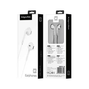 KMPC2-W . Ακουστικά in-ear USB-C με μικρόφωνο Kruger&Matz C2 λευκά
