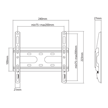 SBOX WALL MOUNT  23' - 43' / 58 cm - 109 cm VESA 200x200 MAX