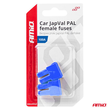 03395/AM ΑΣΦΑΛΕΙΕΣ JapVal PAL ΘΗΛΥΚΕΣ 100A ΣΕ ΜΠΛΕ ΧΡΩΜΑ AMIO - 2 Τεμ.