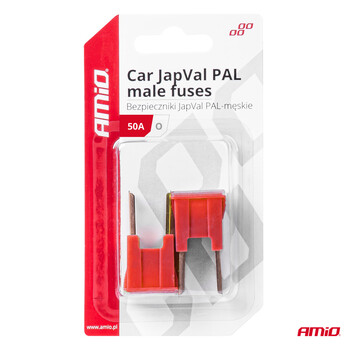 03399/AM ΑΣΦΑΛΕΙΕΣ JapVal PAL O ΑΡΣΕΝΙΚΕΣ 50A ΣΕ ΚΟΚΚΙΝΟ ΧΡΩΜΑ AMIO - 2 Τεμ.