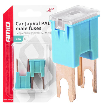 03405/AM ΑΣΦΑΛΕΙΕΣ JapVal PAL U ΑΡΣΕΝΙΚΕΣ 20A ΣΕ ΓΑΛΑΖΙΟ ΧΡΩΜΑ AMIO - 2 Τεμ.