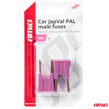 03406/AM ΑΣΦΑΛΕΙΕΣ JapVal PAL U ΑΡΣΕΝΙΚΕΣ 30A ΣΕ ΡΟΖ ΧΡΩΜΑ AMIO - 2 Τεμ.