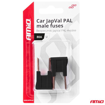 03410/AM ΑΣΦΑΛΕΙΕΣ JapVal PAL U ΑΡΣΕΝΙΚΕΣ 80A ΣΕ ΜΑΥΡΟ ΧΡΩΜΑ AMIO - 2 Τεμ.