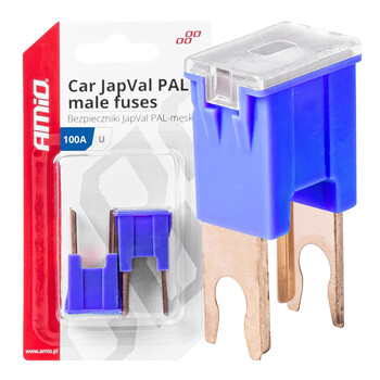 03411/AM ΑΣΦΑΛΕΙΕΣ JapVal PAL U ΑΡΣΕΝΙΚΕΣ 100A ΣΕ ΜΠΛΕ ΧΡΩΜΑ AMIO - 2 Τεμ.