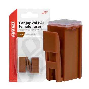 03412/AM ΑΣΦΑΛΕΙΕΣ JapVal PAL ΘΗΛΥΚΕΣ 25A ΣΕ ΚΑΦΕ ΧΡΩΜΑ AMIO - 2 Τεμ.
