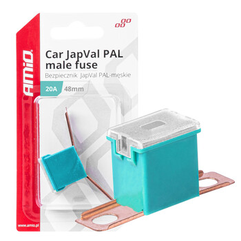 03417/AM ΑΣΦΑΛΕΙΕΣ JapVal PAL ΑΡΣΕΝΙΚΕΣ 48mm 20A ΣΕ ΓΑΛΑΖΙΟ ΧΡΩΜΑ AMIO - 2 Τεμ.